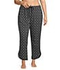 Sleep Sense Plus Size Black Geo Print Coordinating Sleep Pants, Color:Black Geo - Image 1