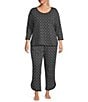 Sleep Sense Plus Size Black Geo Print Coordinating Sleep Pants, Color:Black Geo - Image 3