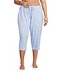Sleep Sense Plus Size Dandelion Breeze Print Knit Drawstring Tie Coordinating Sleep Pants - Image 1