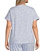 Sleep Sense Plus Size Dandelion Print Short Sleeve Scoop Neck Coordinating Knit Sleep Top, Color:Dandelions - Image 2