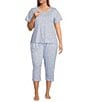 Sleep Sense Plus Size Dandelion Print Short Sleeve Scoop Neck Coordinating Knit Sleep Top, Color:Dandelions - Image 3