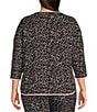 Sleep Sense Plus Size Heart Print Scoop Neck 3/4 Sleeve Knit Coordinating Sleep Top, Color:Heart Print - Image 2