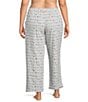 Sleep Sense Plus Size Holiday Lights Print Knit Drawstring Coordinating Sleep Pants, Color:Holiday Lights - Image 2