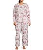 Sleep Sense Plus Size Holiday Winter Toile Print Knit Drawstring Coordinating Sleep Pants, Color:Winter Toile - Image 3