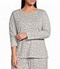 Sleep Sense Plus Size Hot Lights Print Knit Long Sleeve Crew Neck Coordinating Sleep Top - Image 1