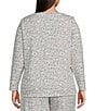 Sleep Sense Plus Size Hot Lights Print Knit Long Sleeve Crew Neck Coordinating Sleep Top - Image 2