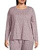 Sleep Sense Plus Size Jersey Knit Abstract Dot Long Sleeve Scoop Neck Coordinating Sleep Top, Color:Abstract Dot - Image 1