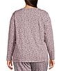 Sleep Sense Plus Size Jersey Knit Abstract Dot Long Sleeve Scoop Neck Coordinating Sleep Top, Color:Abstract Dot - Image 2