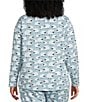 Sleep Sense Plus Size Jersey Knit Blue Sheep Print Long Sleeve Scoop Neck Coordinating Sleep Top, Color:Blue Sheep - Image 2
