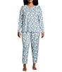 Sleep Sense Plus Size Jersey Knit Blue Sheep Print Long Sleeve Scoop Neck Coordinating Sleep Top, Color:Blue Sheep - Image 3