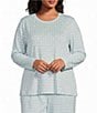 Sleep Sense Plus Size Jersey Knit Irish Geo Long Sleeve Crew Neck Coordinating Sleep Top - Image 1