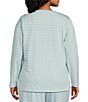 Sleep Sense Plus Size Jersey Knit Irish Geo Long Sleeve Crew Neck Coordinating Sleep Top - Image 2