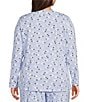 Sleep Sense Plus Size Jersey Knit Sheep Long Sleeve Crew Neck Coordinating Sleep Top - Image 2