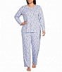 Sleep Sense Plus Size Jersey Knit Sheep Long Sleeve Crew Neck Coordinating Sleep Top - Image 3