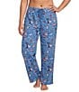 Sleep Sense Plus Size Jersey Knit Wood Print Drawstring Tie Coordinating Sleep Joggers - Image 1
