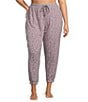 Sleep Sense Plus Size Knit Abstract Dot Drawstring Tie Coordinating Sleep Joggers, Color:Abstract Dot - Image 1