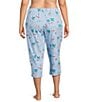 Sleep Sense Plus Size Knit Beach Dogs Print Drawstring Tie Coordinating Sleep Capri, Color:Beach Dogs - Image 2