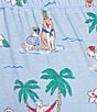 Sleep Sense Plus Size Knit Beach Dogs Print Drawstring Tie Coordinating Sleep Capri, Color:Beach Dogs - Image 4