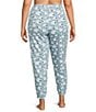 Sleep Sense Plus Size Knit Blue Sheep Print Drawstring Tie Coordinating Sleep Joggers, Color:Blue Sheep - Image 2