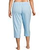 Sleep Sense Plus Size Knit Drop Print Drawstring Tie Coordinating Sleep Capri Pants - Image 2