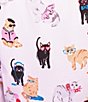 Sleep Sense Plus Size Knit Fancy Cats Print Drawstring Tie Coordinating Sleep Capri Pants - Image 4