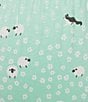 Sleep Sense Plus Size Knit Floral Sheep Print Drawstring Tie Coordinating Sleep Capri, Color:Floral Sheep - Image 4