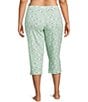 Sleep Sense Plus Size Knit Sheep Print Drawstring Tie Coordinating Sleep Capri Pants - Image 2
