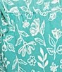 Sleep Sense Plus Size Knit Sketch Floral Print Drawstring Tie Coordinating Sleep Capri Pants, Color:Sketch Floral - Image 4