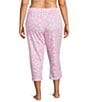 Sleep Sense Plus Size Knit Summer Shell Print Drawstring Tie Coordinating Sleep Capri Pants, Color:Summer Shell - Image 2