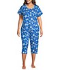 Sleep Sense Plus Size Knit Turtle Print Drawstring Tie Coordinating Sleep Capri Pants - Image 3