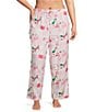 Sleep Sense Plus Size Mr. Bingle Print Woven Twill Drawstring Tie Coordinating Sleep Pants, Color:Mr. Bingle - Image 1