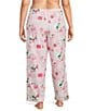 Sleep Sense Plus Size Mr. Bingle Print Woven Twill Drawstring Tie Coordinating Sleep Pants, Color:Mr. Bingle - Image 2
