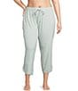 Sleep Sense Plus Size Sage Dot Print Coordinating Knit Sleep Capri Pants - Image 1
