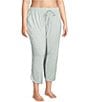 Sleep Sense Plus Size Sage Dot Print Coordinating Knit Sleep Capri Pants - Image 4