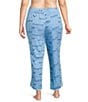 Sleep Sense Plus Size Sleep Script Print Coordinating Sleep Pants, Color:Sleep Script - Image 2