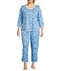 Sleep Sense Plus Size Sleep Script Print Coordinating Sleep Pants, Color:Sleep Script - Image 3