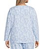 Sleep Sense Plus Size Snowy Trees Print Knit Long Sleeve Crew Neck Coordinating Holiday Sleep Top, Color:Snowland - Image 2