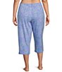 Sleep Sense Plus Size Spring Mums Knit Print Drawstring Tie Coordinating Sleep Capri Pants - Image 2