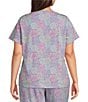 Sleep Sense Plus Size Spring Mums Print Short Sleeve Scoop Neck Coordinating Sleep Top, Color:Spring Mums - Image 2