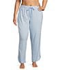 Sleep Sense Plus Size Tile Print Drawstring Tie Coordinating Knit Sleep Pant, Color:Blue Tile Print - Image 1