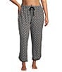 Sleep Sense Plus Size Tile Print Drawstring Tie Coordinating Knit Sleep Pant, Color:Black Tile Print - Image 1