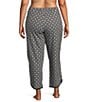 Sleep Sense Plus Size Tile Print Drawstring Tie Coordinating Knit Sleep Pant, Color:Black Tile Print - Image 2