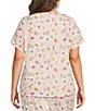 Sleep Sense Plus Size Toss Spring Print Short Sleeve Scoop Neck Coordinating Sleep Top - Image 2