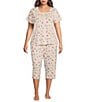 Sleep Sense Plus Size Toss Spring Print Short Sleeve Scoop Neck Coordinating Sleep Top - Image 3