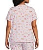 Sleep Sense Plus Size Tossed Fall Print Short Sleeve Scoop Neck Knit Coordinating Sleep Top - Image 2