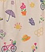 Sleep Sense Plus Size Tossed Spring Knit Print Drawstring Tie Coordinating Sleep Capri Pants - Image 4