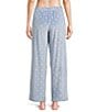 Sleep Sense Polka Dot Print Velour Drawstring Elastic Waist Coordinating Sleep Pants, Color:Blue Dot - Image 2