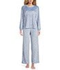Sleep Sense Polka Dot Print Velour Drawstring Elastic Waist Coordinating Sleep Pants, Color:Blue Dot - Image 3