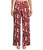 Sleep Sense Pup Stocking Print Flannel Drawstring Tie Coordinating Holiday Sleep Pants - Image 2