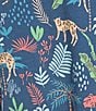 Sleep Sense Safari Print Short Sleeve Scoop Neck Coordinating Sleep Top, Color:Safari Blue - Image 4